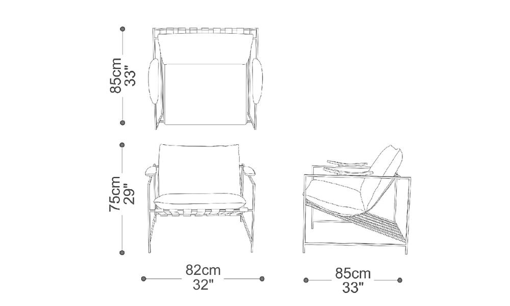 Image of the main dimensions of the product